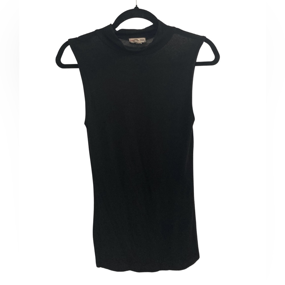 Black Sleeveless Turtleneck Top Size S